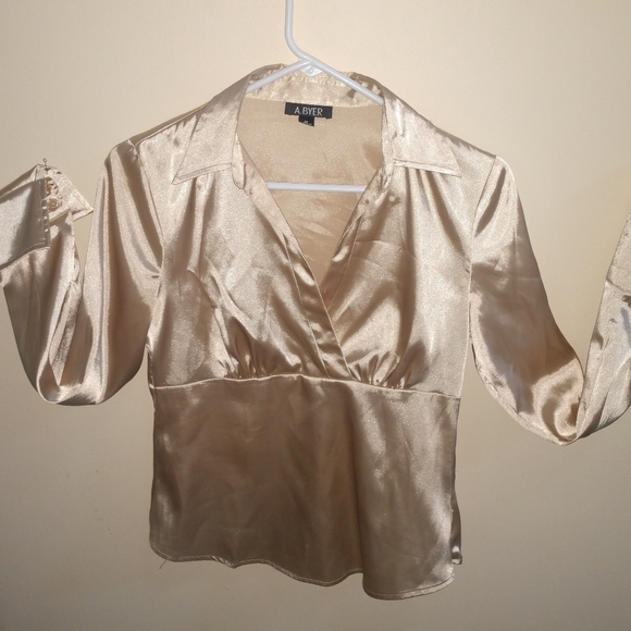 A. Byer Tops - A. BYER  silky blouse , zipper side , Macys